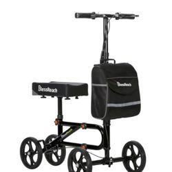 Economy Knee Scooter Steerable Knee Walker for Foot Injuries Compact Crutch Alternative with Dual Braking System (Black)