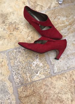 Vintage Via Spiga red velvet shoes vintage