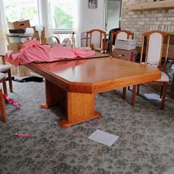 MUST GO: Carved Wood Table With Insulated Cover
