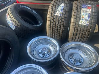 Rally wheels 5x5 15x9 and brand new tires