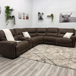 Brown Sectional Couch Power Recliner  - Free Delivery 