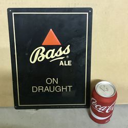 Bass Ale On Draught metal beer bar sign