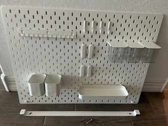 Ikea Skadis 22x30 white pegboard and accessories