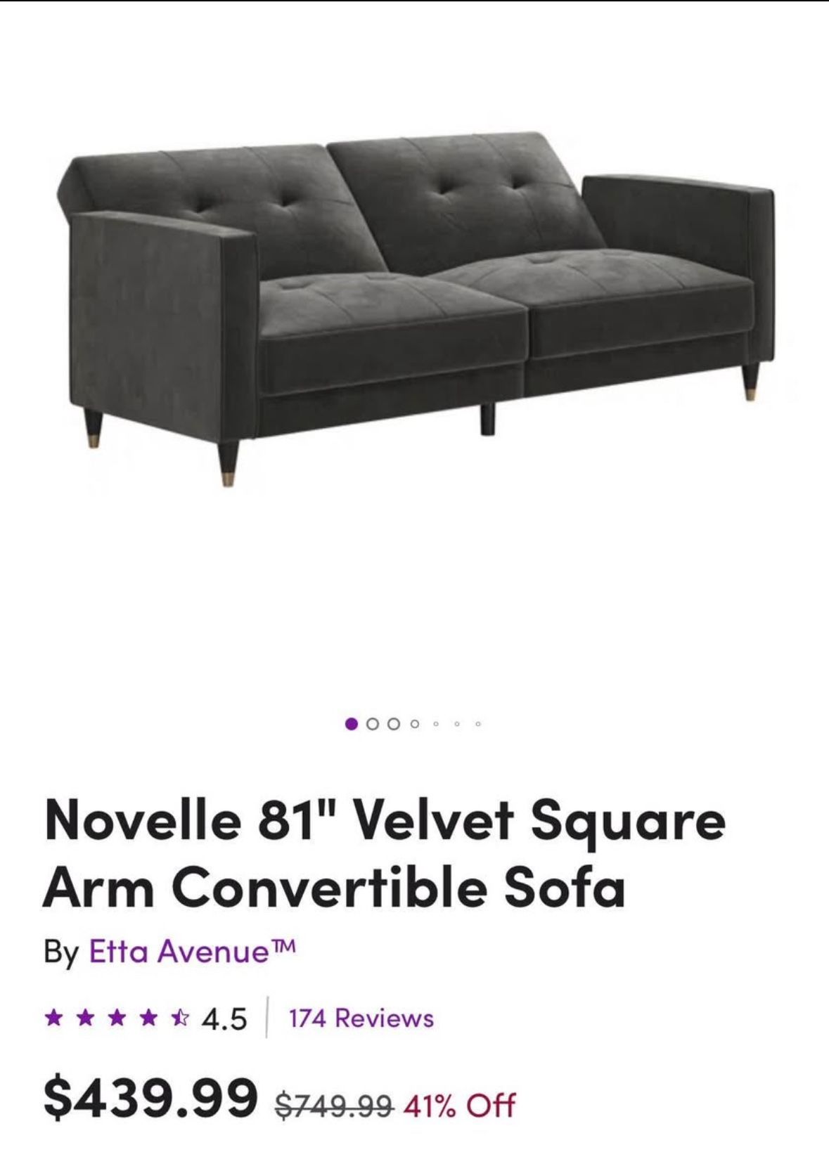 81” Gray Sleeper Sofa / Futon - Brand New