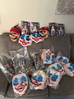 40 pieces Halloween Costume Masks and Wigs Bundle