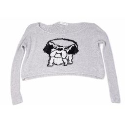 Vintage Y2K Abercrombie & Fitch Bulldog Knit Cropped Sweater