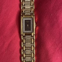 Longines Gold Plated With Diamond Watch