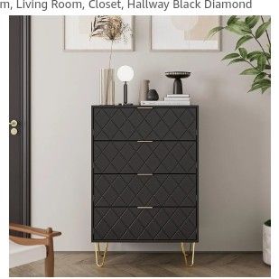 4 Drawer Dresser, Drawer Chest, Tall Storage Dresser Chest Cabinet Organizer Unit with Metal Legs, Small Dresser for Bedroom, Living Room, Closet, Hal