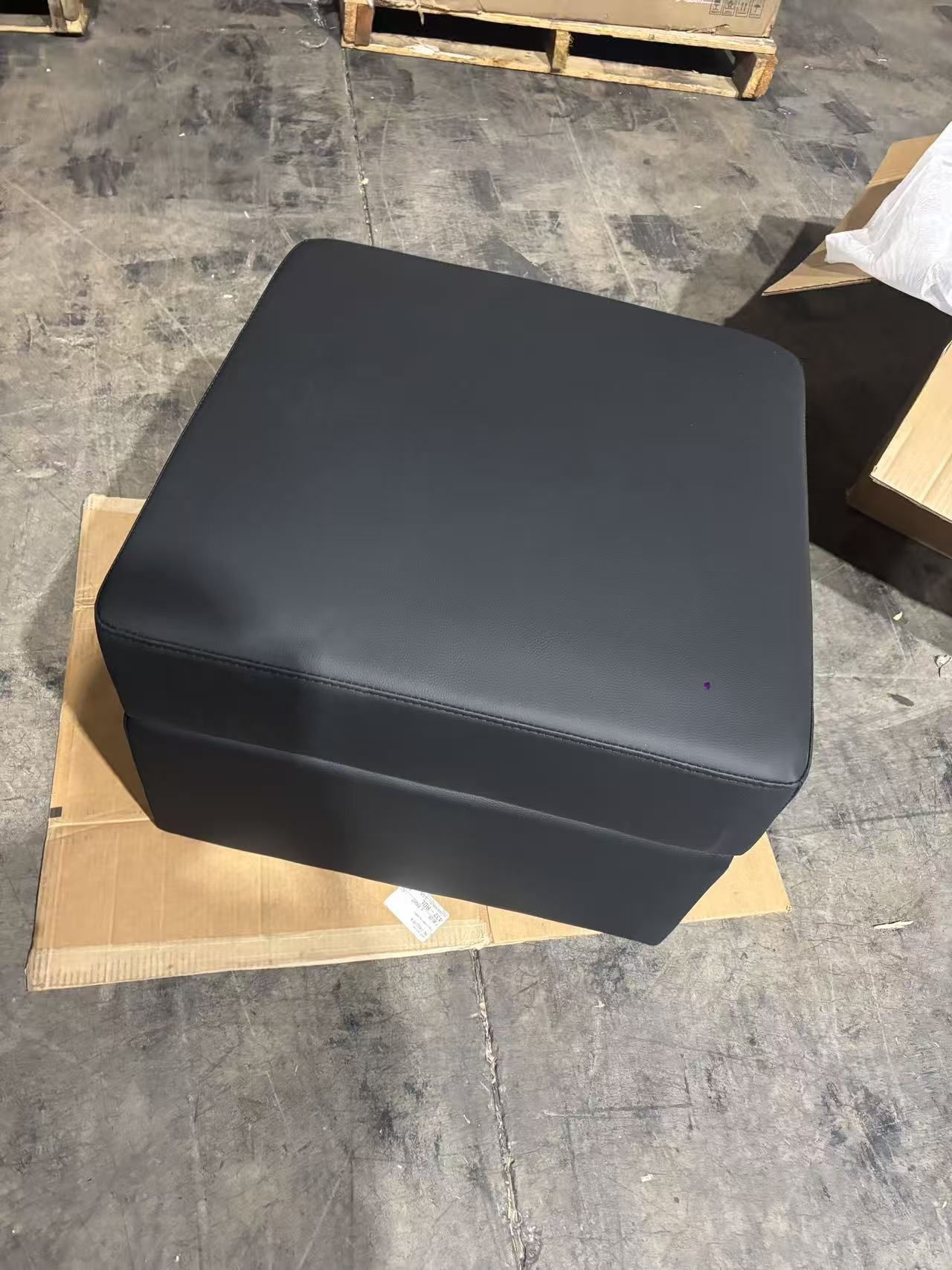 Home Modular Square Ottoman for Sectional Sofa, Storage Ottoman Footrest Cube Seat, Air Leather Upholstered Stool for Living Room, Bedroom, Entryway –