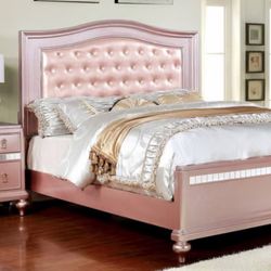 Ariston Rose Gold 2pc Bedroom Set with Queen Bed