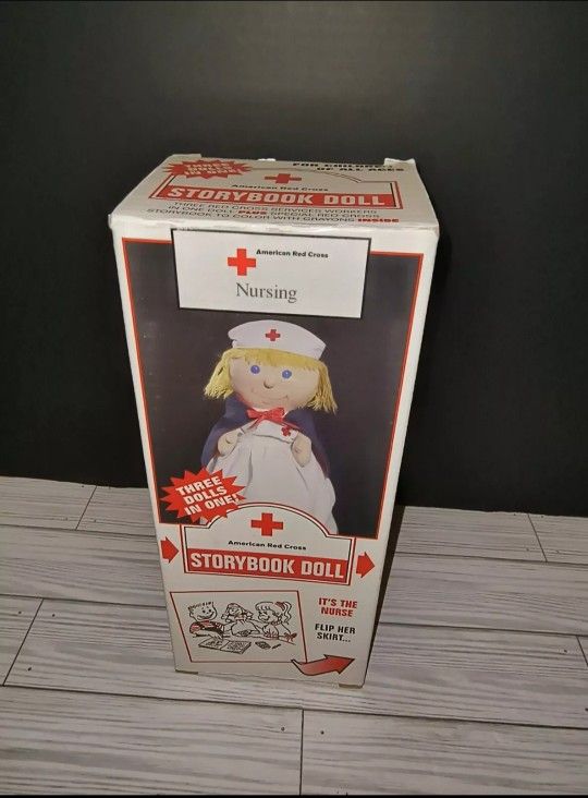 American Red Cross 3 in 1 Story Book Doll with Story Book, Colors & Original Box