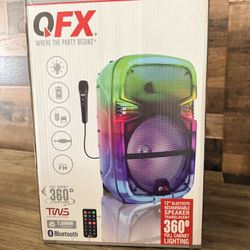 QFX 12” Bluetooth Rechargeable Speaker   with  Microphone and LED Translucent Lights🎶🎤