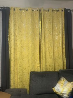 Yellow and silver curtains (long)