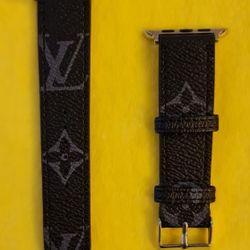 NEW LOUIS VUITTON REPURPOSED MONOGRAM ECLIPSE APPLE WATCH BAND STRAP 42/44/45/49