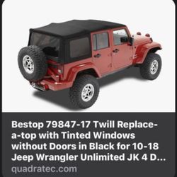 Jeep Wrangler Soft Top 4 Door (Top And Frame Only) 