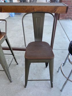 Metal/Wood Bar Chair
