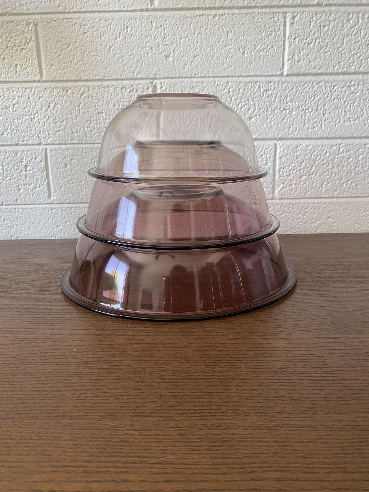 Vintage Pyrex Cranberry Mixing Bowls Set Of (3) 323, 325 and 326 Spiral Marked