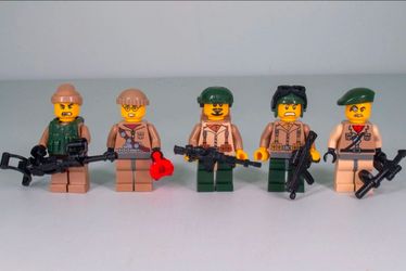 Custom WW2 Soldiers Army Minifigures Lot with Custom Weapons (LEGO Compatible)