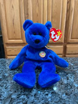 Ty Beanie “Clubby ”  The Bear 1998 Retired Plush Toy.  Brand new with tags.  Had been on display with a Ty Beanie Babie Collection.