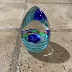 Small Floral Glass Paper Weight