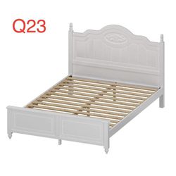 [Q23] Queen Bed Frame with Wood Headboard Rustic Queen Platform Bed Frame $289