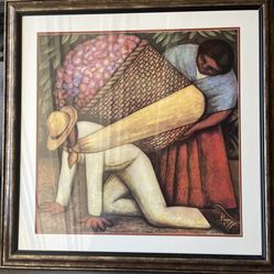 “The Flower Carrier” — After Diego Rivera | Framed Print