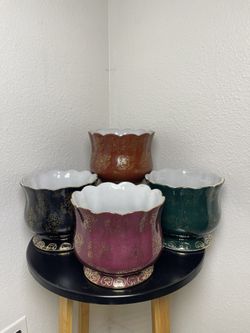 Chinese Lotus Vases-Hand Painted Asian Vases($15 each )