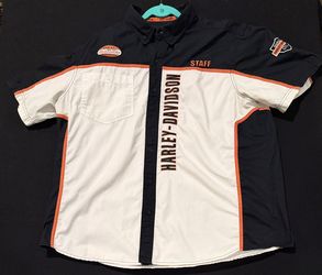 Harley Davidson Staff Work Garage Shirt White Mens XXL