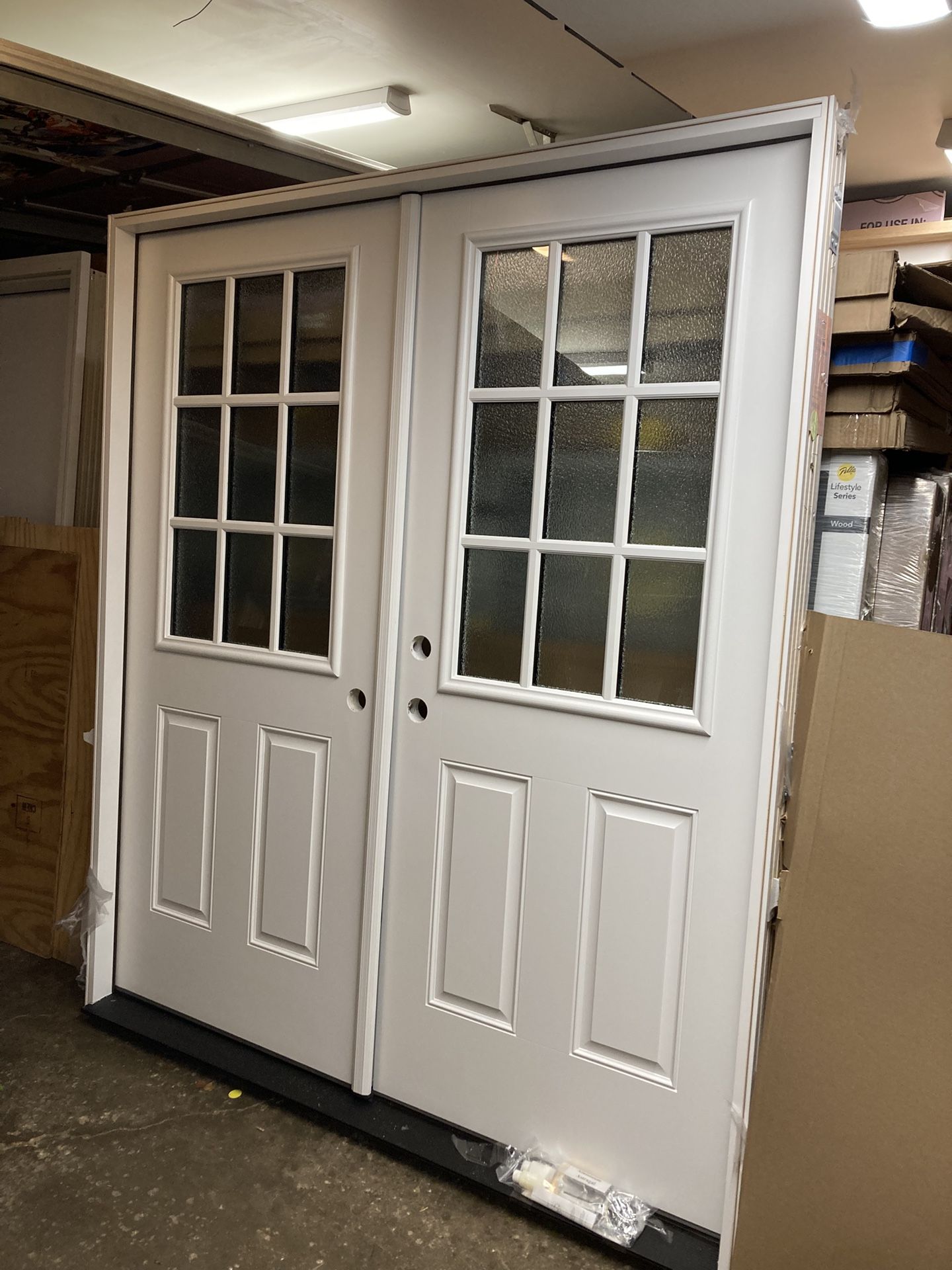 New Front door , fiberglass , right in swing , 70 1/2 by 81 1/2