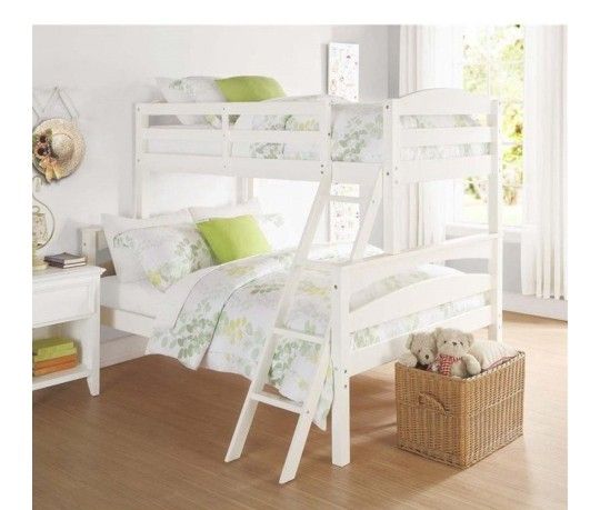 New In Box Wood Twin Over Full Bunk Bed Mattresses Not Included 