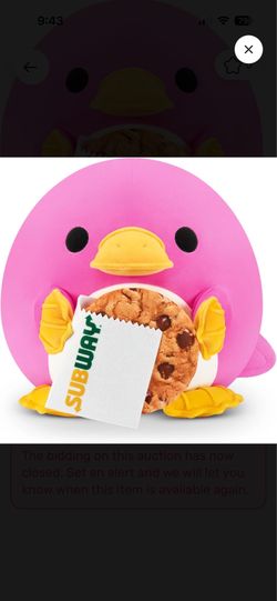 Snacked subway 16 plush collectible