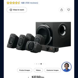 Logitech - Z906 5.1-Channel Satellite Surround Sound Speaker System (6-Piece) - Black