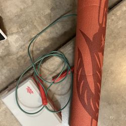 Yoga Mat/block And Jump Rope 
