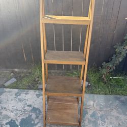 Narrow 4-Tier Wooden Shelf / Ladder Bookcase