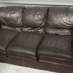 Polyester Couch And Reclining Love Seat.