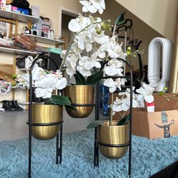 Beautiful Flower + Vase Set Of 3 Together