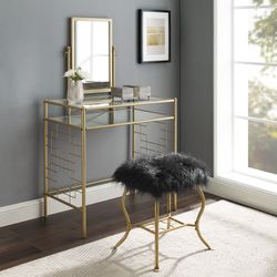 New Gold Vanity Makeup Table for girls women bedroom living room bathroom closet birthday gift