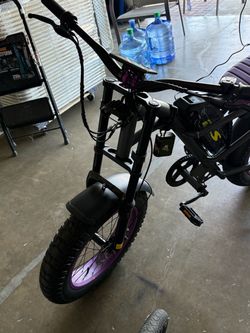 Electric Mini Bike Black and Purple