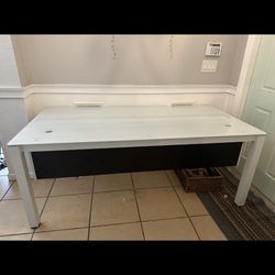 White Glass Top Office Table