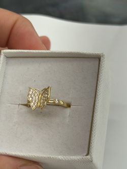 10KT Real Gold Butterfly Ring