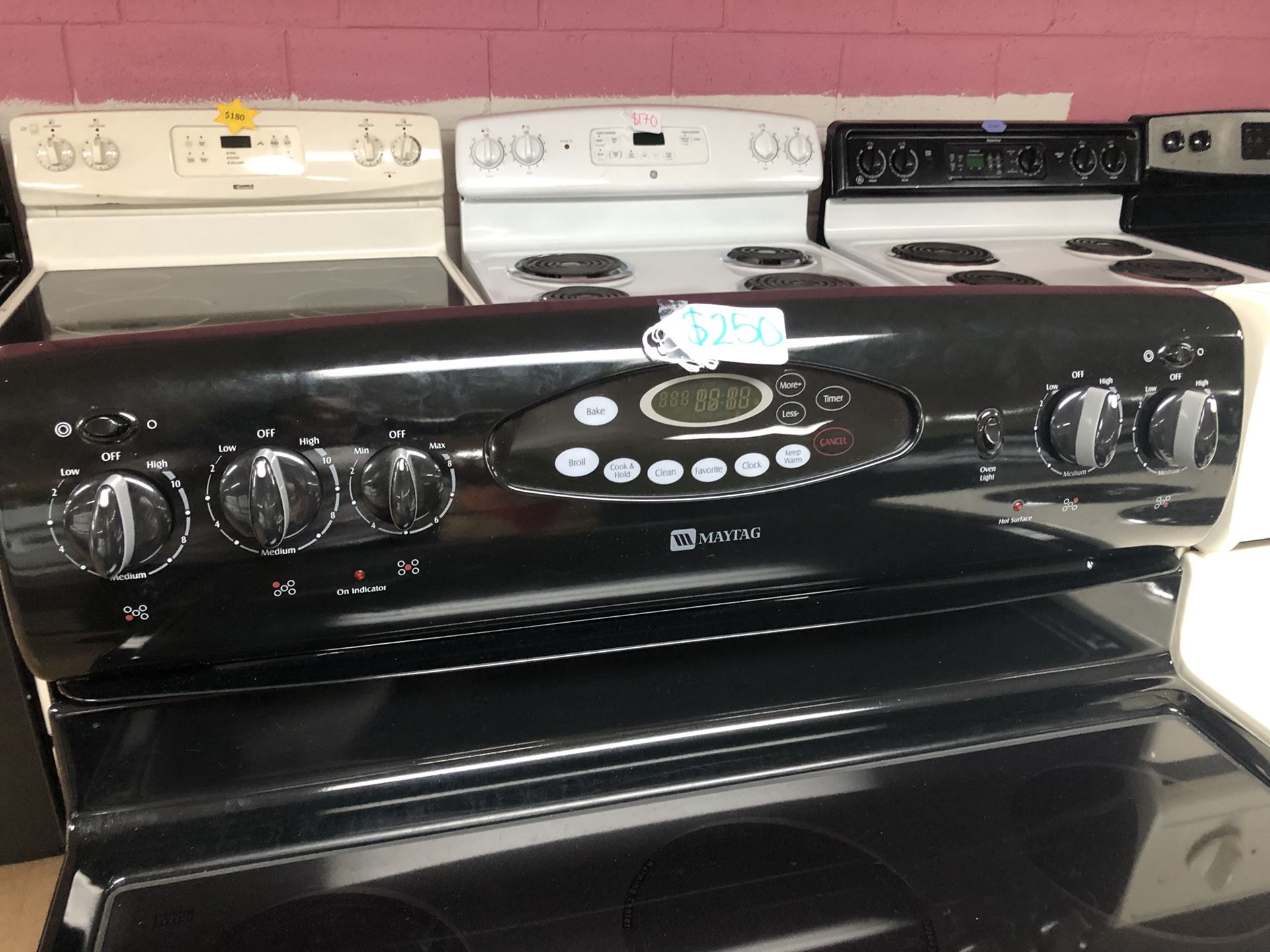 Black Maytag Glass Top Stove