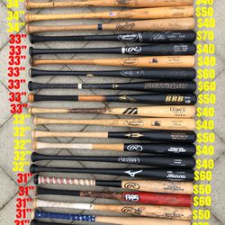 Baseball Wood Bats Sizes And Prices Are Labeled In The Picture Have More Baseball And Softball Equipment Available 