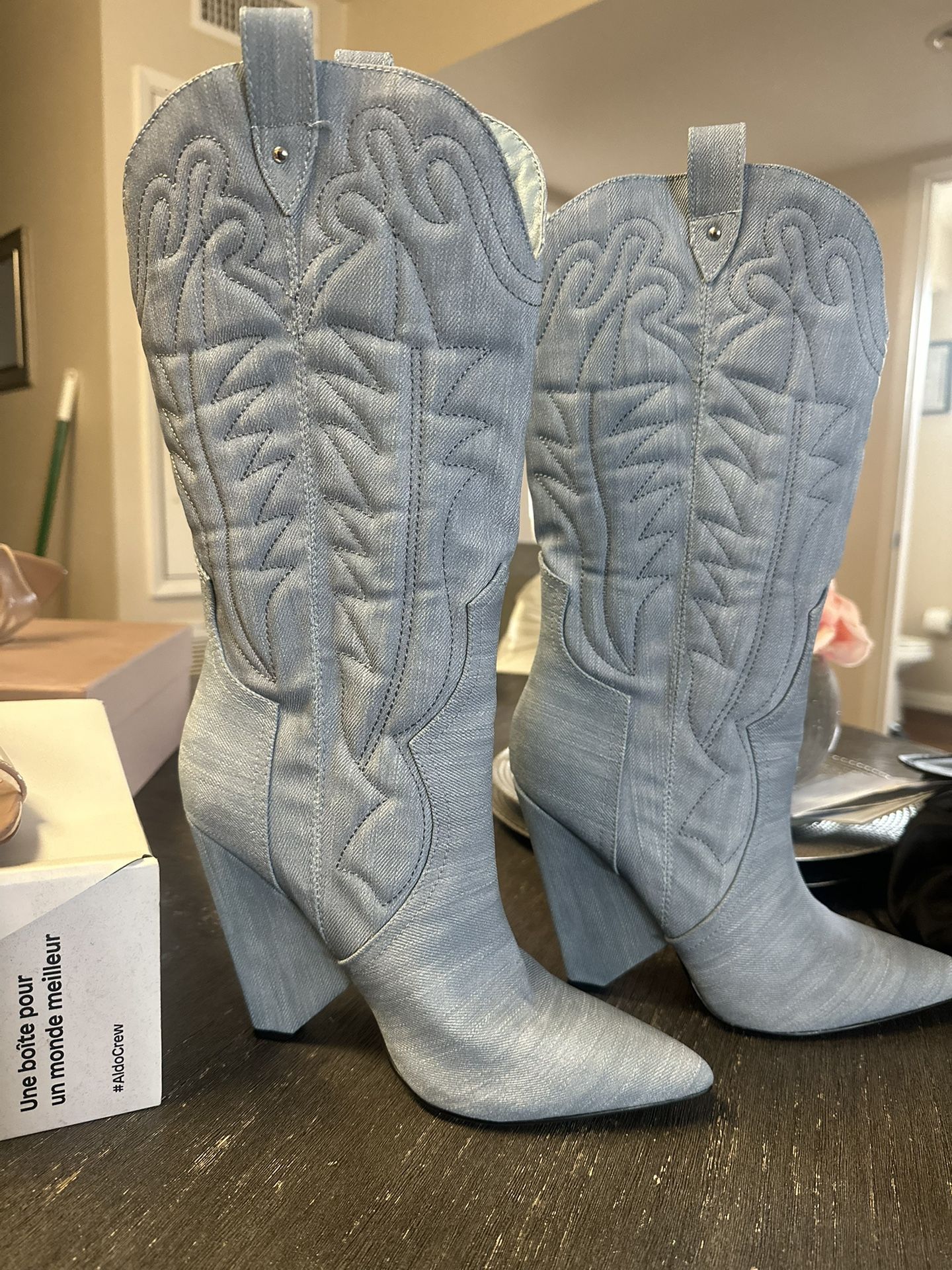 Denim Cowboy Boots