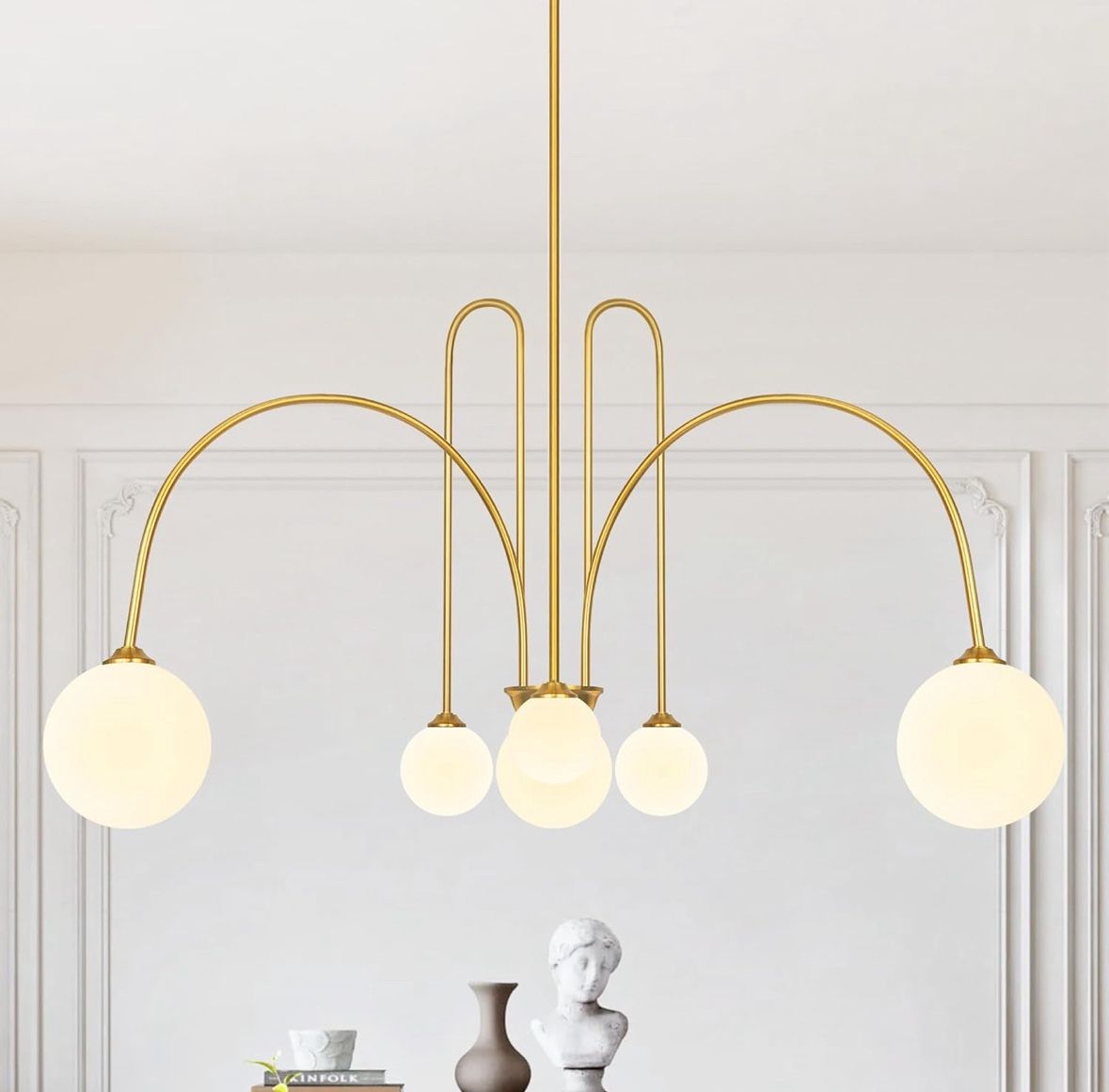 Gold Sputnik Mid-Century Modern Chandelier
