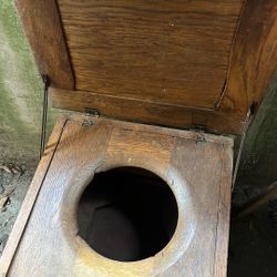 Antique Solid  Oak Toilet