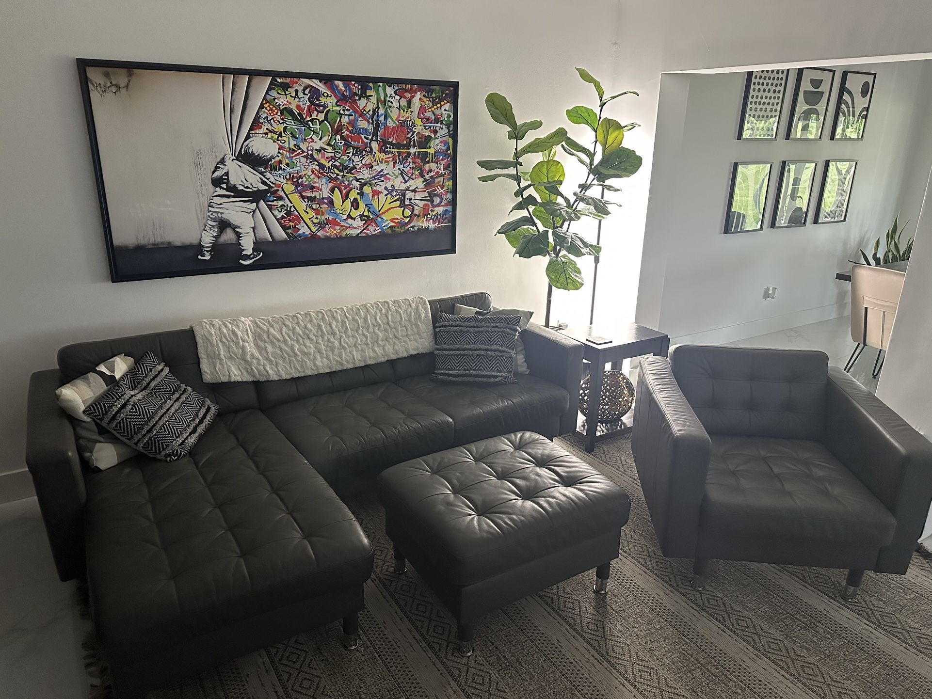 Grey Sofa And Arm Chair