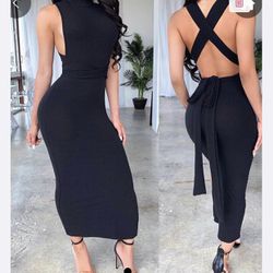 Sexy Black backless dress