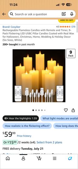 Rechargeable Flameless Candles with Remote and Timer