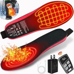 new Heated Insoles, 3500 mAh Rechargeable Heated Insoles with Remote Control, Electric Heated Shoe Insoles Foot Warmers for Feet,Long Heating Time for