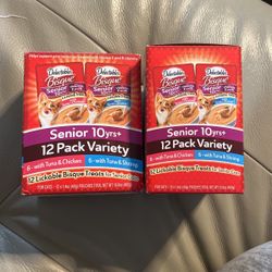 Senior cat snack/ Hartz Delectables  lickable Bisque 12pack-2 boxes